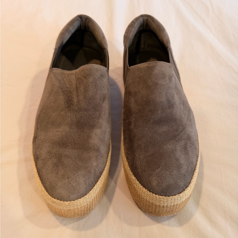 Vince Gray Suede Slip-On Sneakers